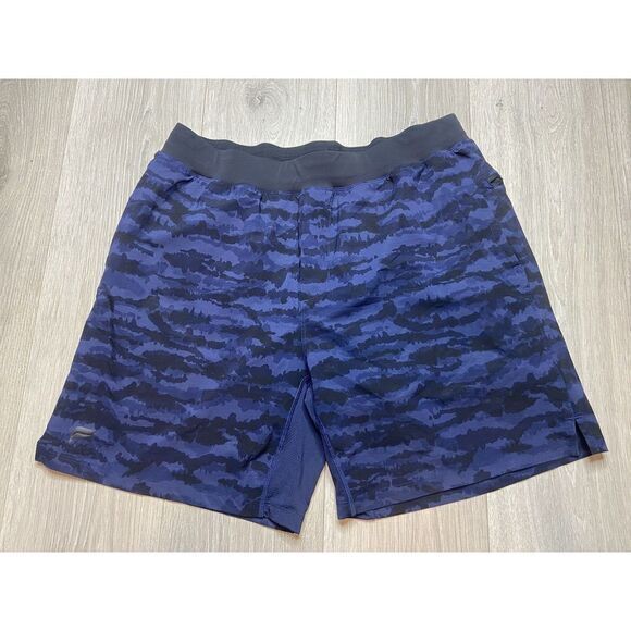 Fabletics Other - Fabletics Shorts Mens XL Blue Camo Lined Fundamental 8" Stretch Gym Athletic Run